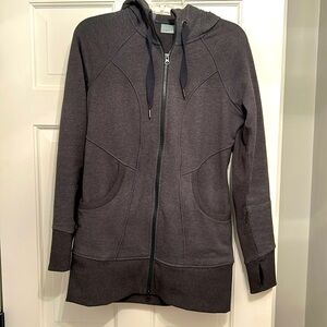 Athleta full zip hooded grey sweatshirt with pockets